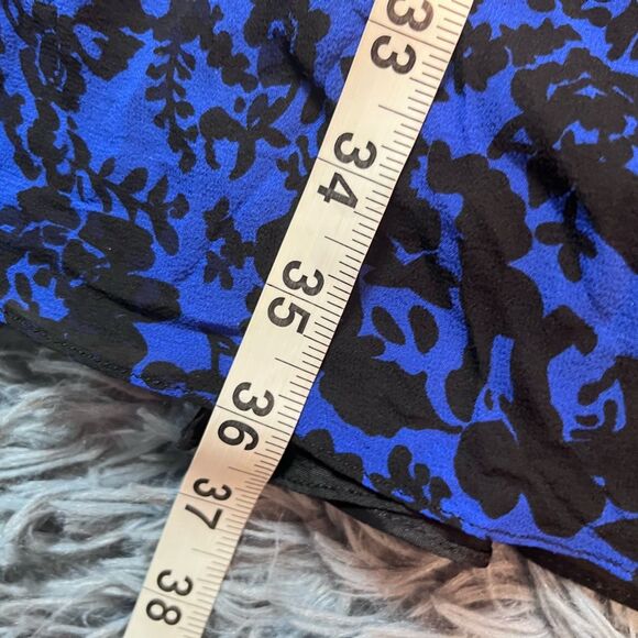 Anthropologie Muse Blue Geometric Silk Layered Bohemian Dress Size 4 - Picture 4 of 5